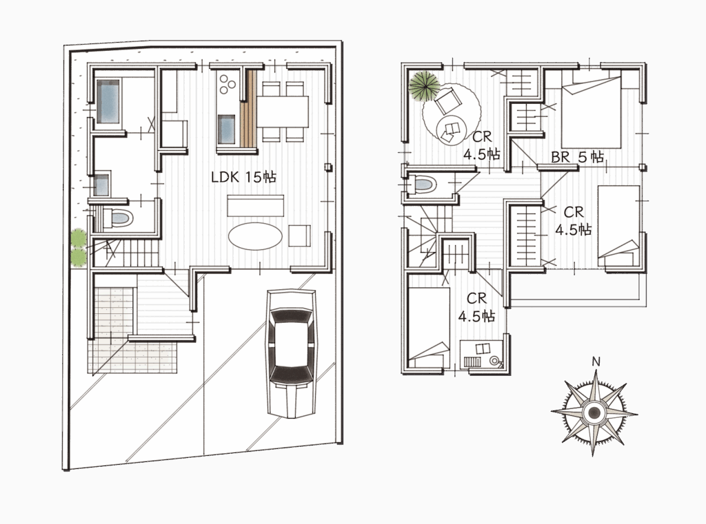 岡山市北区兵団間取り図