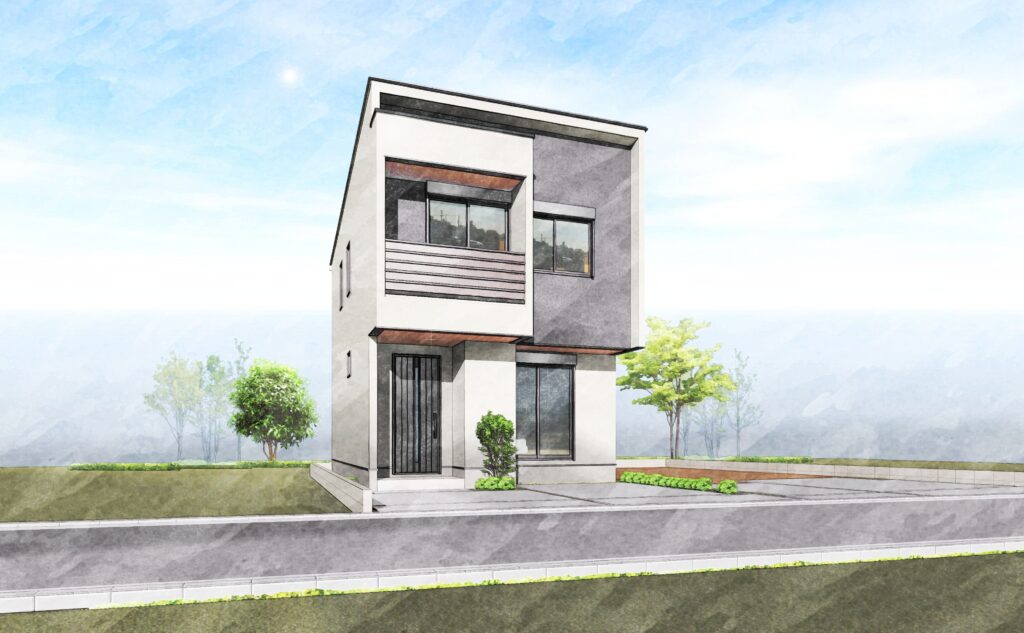 マチナカデザインハウス伊福町2丁目外観パース