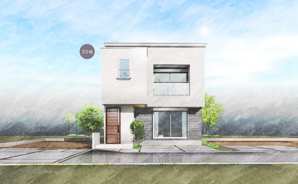 岡山市北区番町１丁目３号棟外観パース