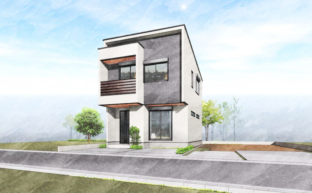 マチナカデザインハウス伊福町2丁目外観パース