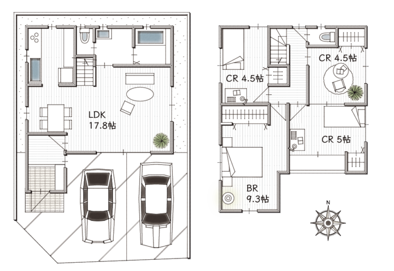 岡山市北区番町1丁目3号棟間取り