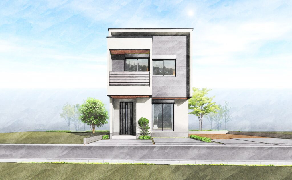 マチナカデザインハウス伊福町2丁目外観パース